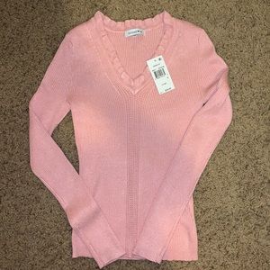 Pink v-neck sweater